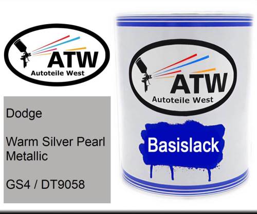 Dodge, Warm Silver Pearl Metallic, GS4 / DT9058: 1L Lackdose, von ATW Autoteile West.